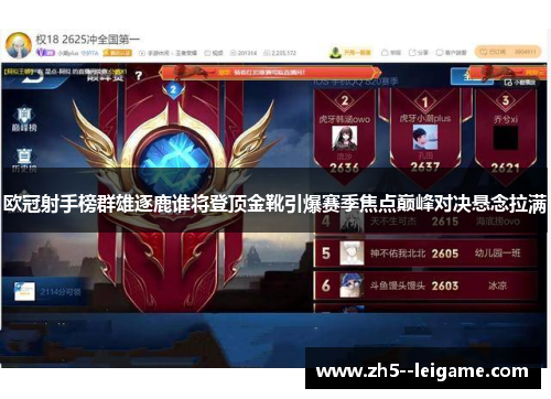 欧冠射手榜群雄逐鹿谁将登顶金靴引爆赛季焦点巅峰对决悬念拉满